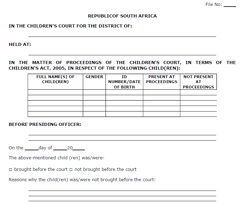 R250 Form 17(1)