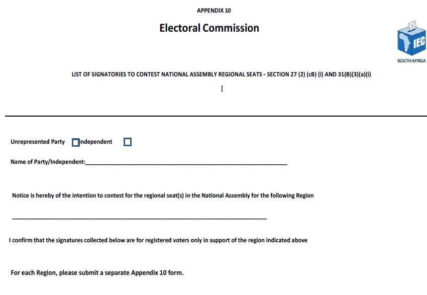 R14 Appendix 10 List of Signatories to Contest