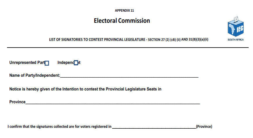 R14 Appendix 11 List of Signatories to Contest Provincial